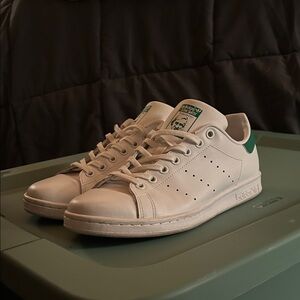 Adidas Stan Smith White and Green Shoes